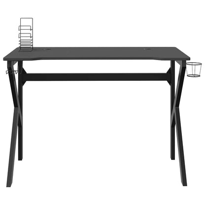 Gaming Desk with K Shape Legs Black 110x60x75 cm