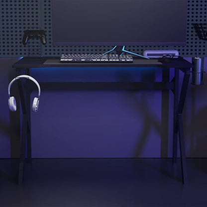 Gaming Desk with K Shape Legs Black 110x60x75 cm