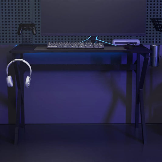 Gaming Desk with K Shape Legs Black 110x60x75 cm