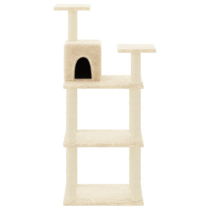 Cat Tree with Sisal Scratching Posts Cream 118.5 cm