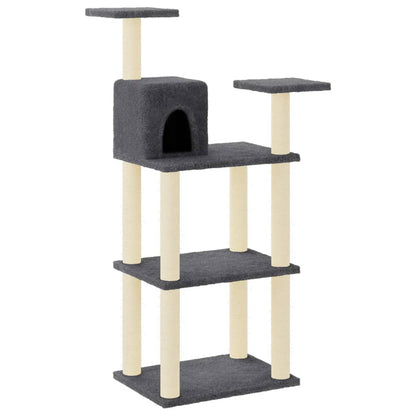 Cat Tree with Sisal Scratching Posts Dark Grey 118.5 cm