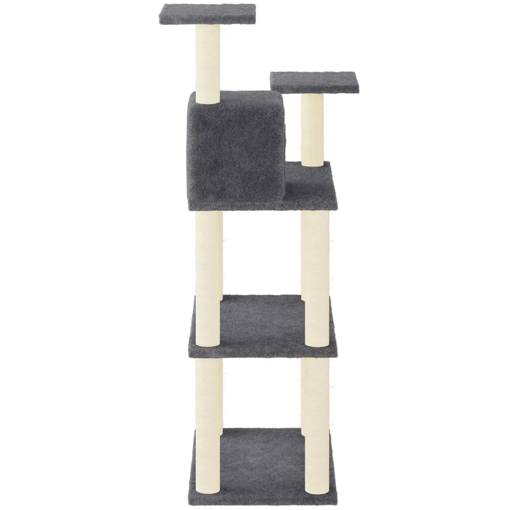 Cat Tree with Sisal Scratching Posts Dark Grey 118.5 cm
