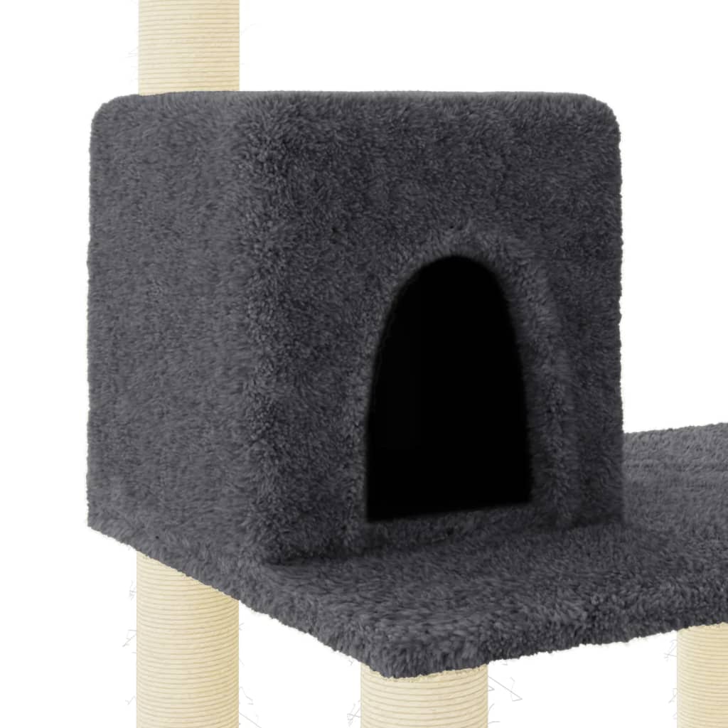 Cat Tree with Sisal Scratching Posts Dark Grey 118.5 cm