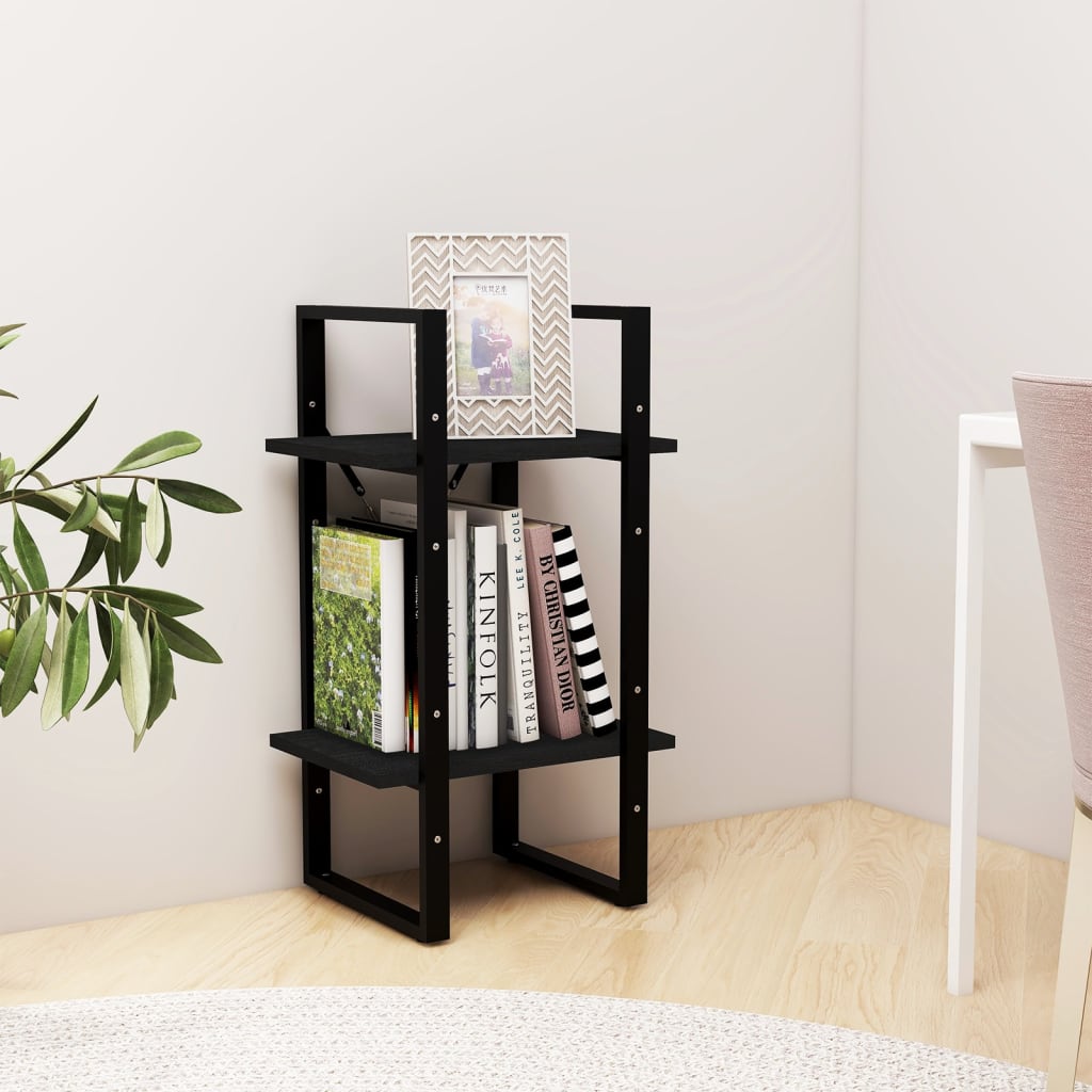 Book Cabinet | Black | Solid pine wood, metal | Small | Book Cabinet