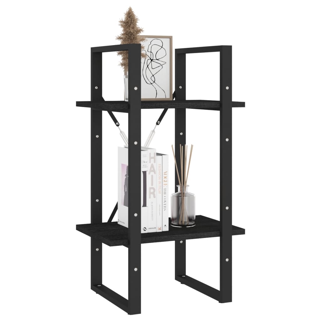 Book Cabinet | Black | Solid pine wood, metal | Small | Book Cabinet