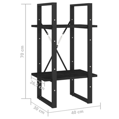 Book Cabinet | Black | Solid pine wood, metal | Small | Book Cabinet
