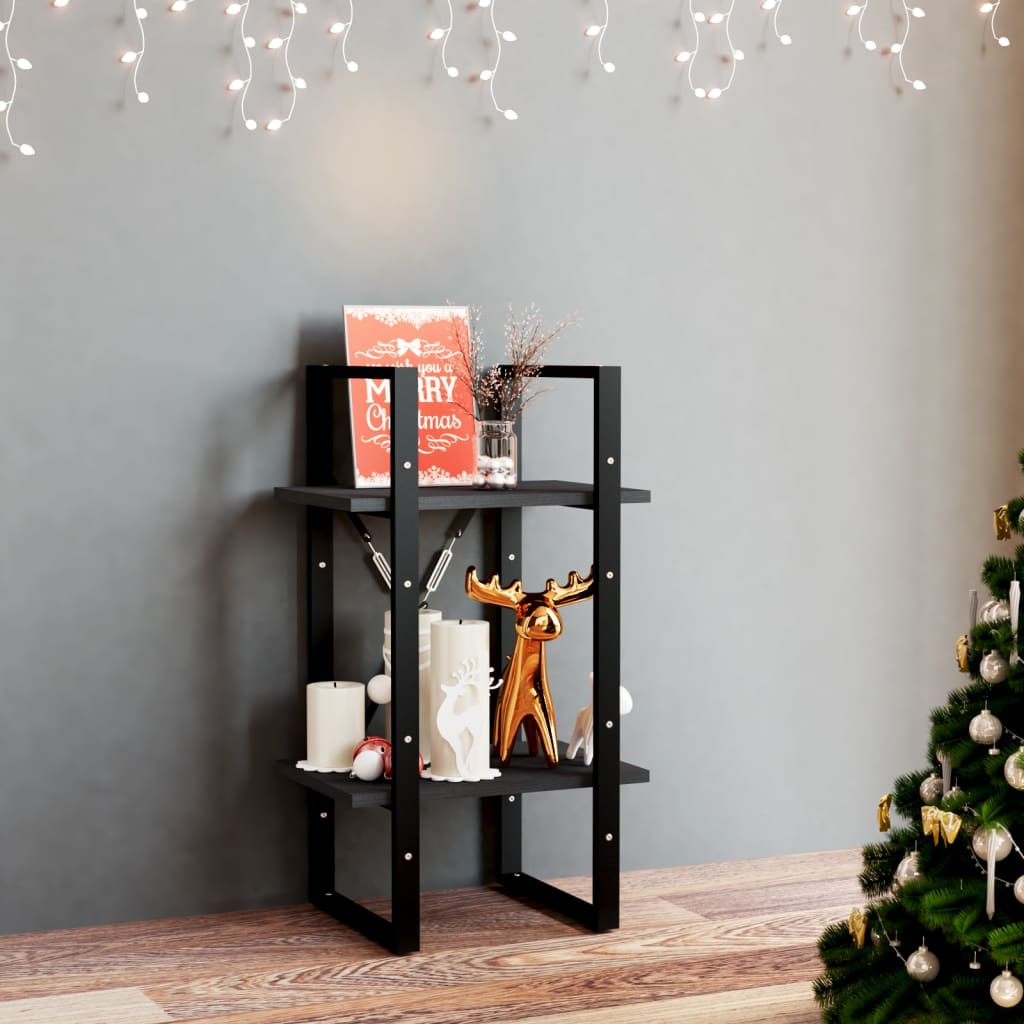 Book Cabinet | Black | Solid pine wood, metal | Small | Book Cabinet