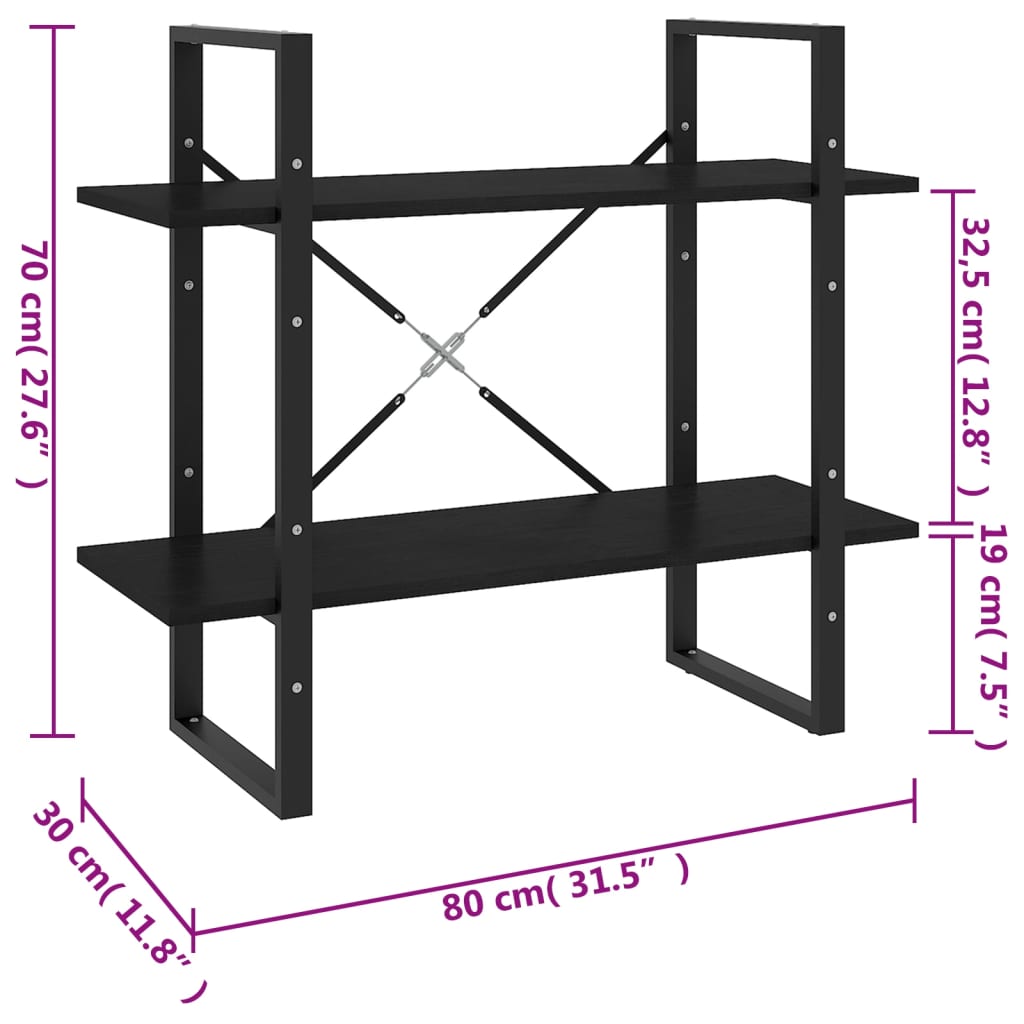 Book Cabinet | Black | Solid pine wood, metal | Medium | Book Cabinet