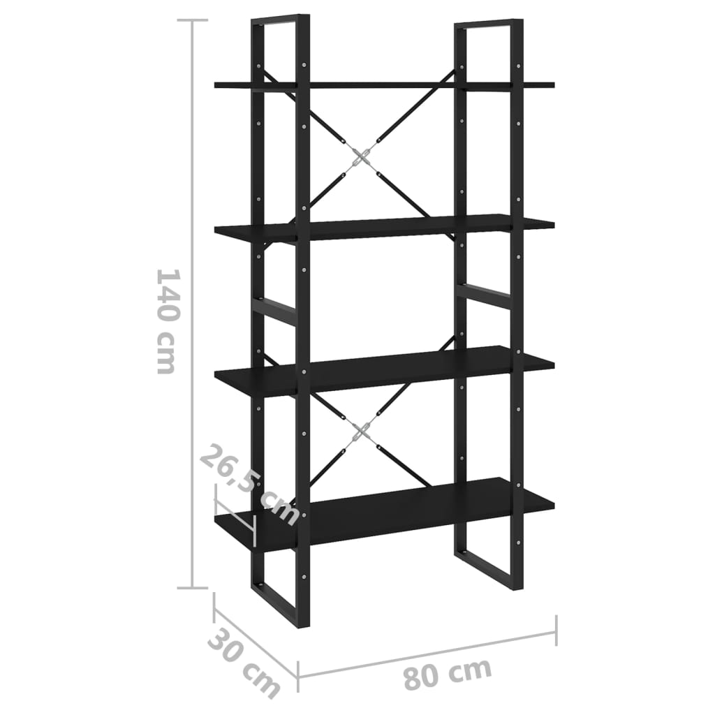 Book Cabinet | Black | Engineered wood | Book Cabinet | Rectangular