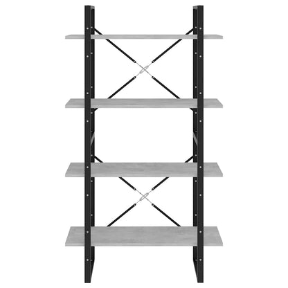 4-Tier Book Cabinet Concrete Grey 80x30x140 cm Engineered Wood