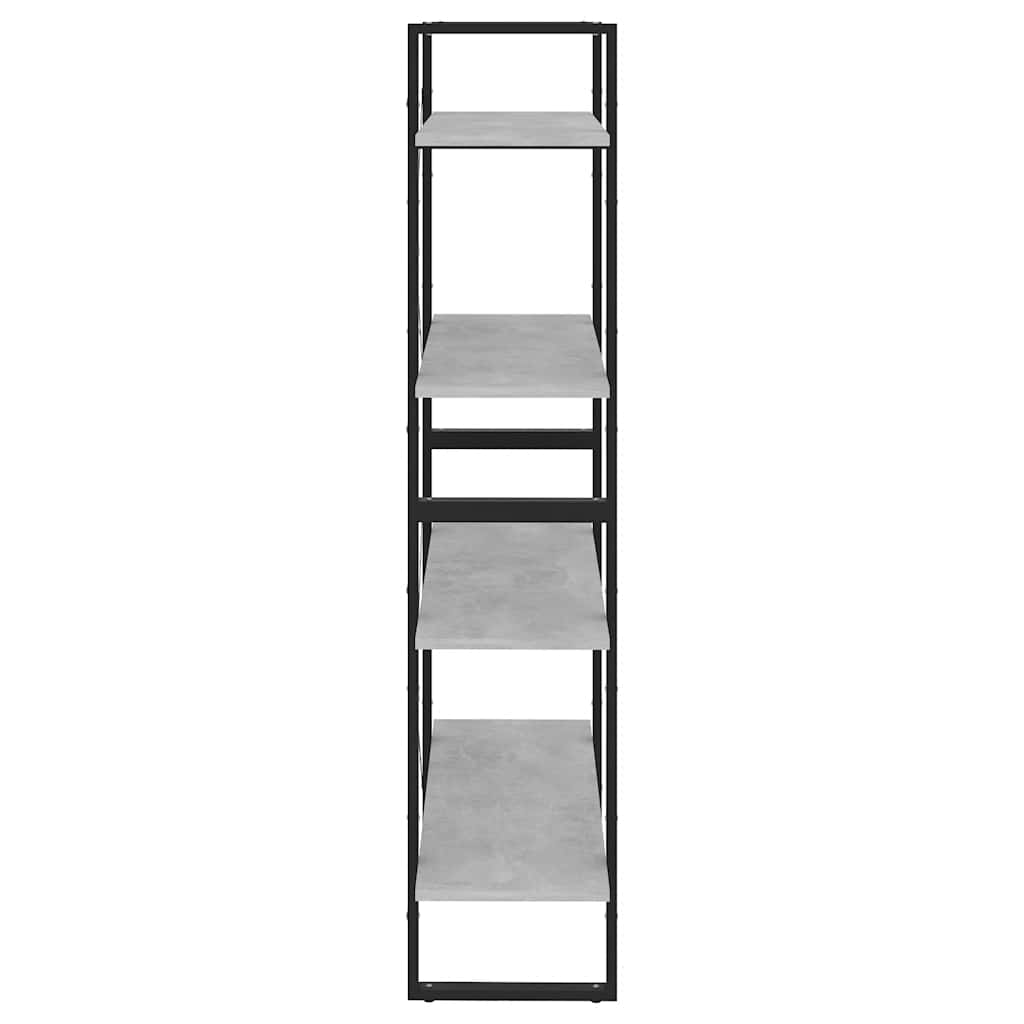 4-Tier Book Cabinet Concrete Grey 80x30x140 cm Engineered Wood