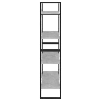 4-Tier Book Cabinet Concrete Grey 80x30x140 cm Engineered Wood