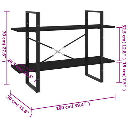 Book Cabinet | Black | Engineered wood | 100 x 30 x 70 cm | Book Cabinet