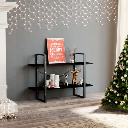 Book Cabinet | Black | Solid Pine Wood, Metal | Medium | Book Cabinet