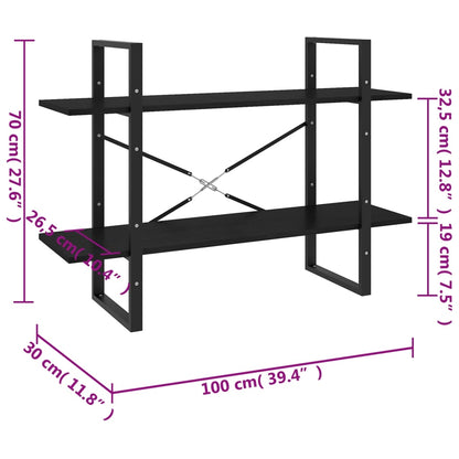 Book Cabinet | Black | Solid Pine Wood, Metal | Medium | Book Cabinet