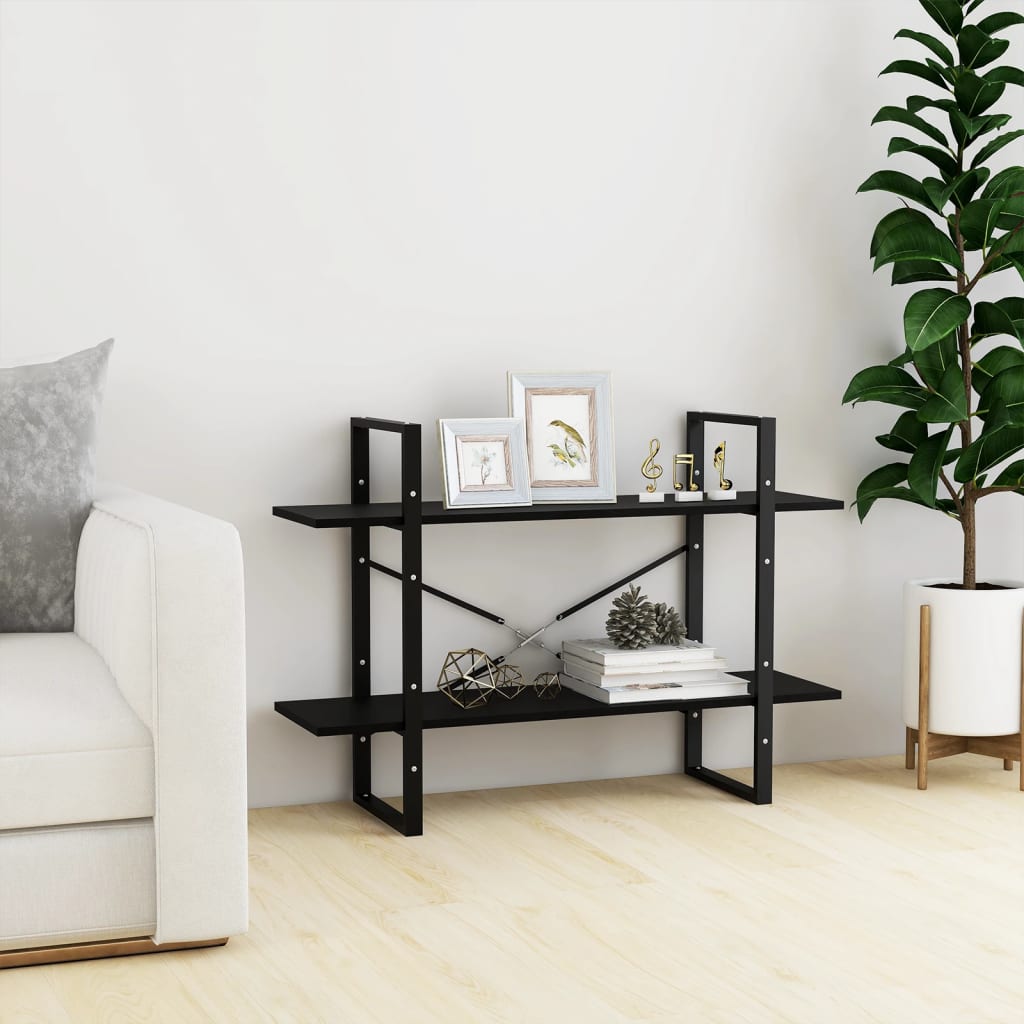 Book Cabinet | Black | Solid Pine Wood, Metal | Medium | Book Cabinet