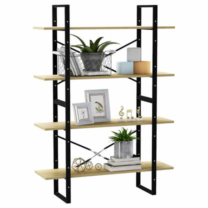 806480 vidaXL 4-Tier Book Cabinet Sonoma Oak 100x30x140 cm Engineered Wood