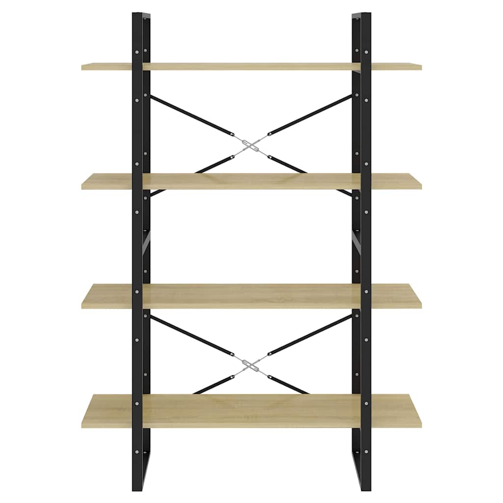 806480 vidaXL 4-Tier Book Cabinet Sonoma Oak 100x30x140 cm Engineered Wood