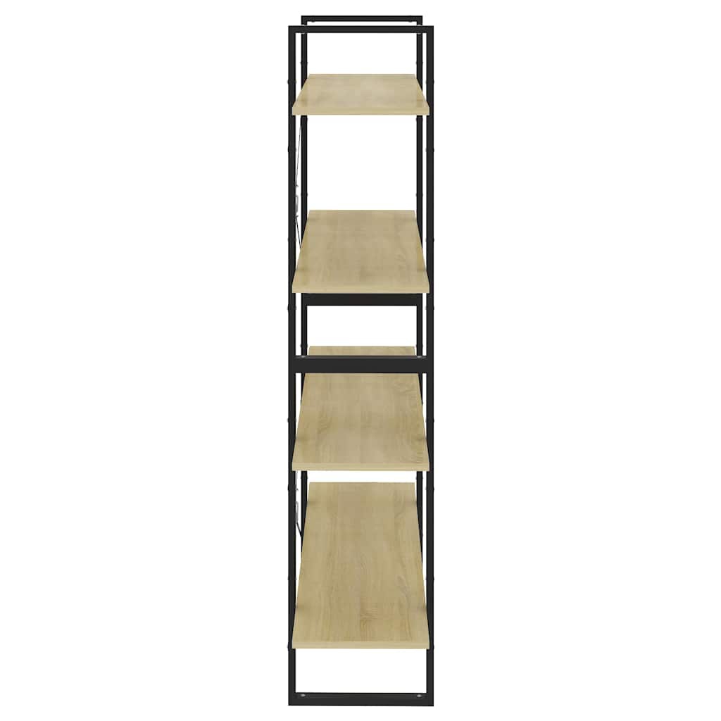 806480 vidaXL 4-Tier Book Cabinet Sonoma Oak 100x30x140 cm Engineered Wood