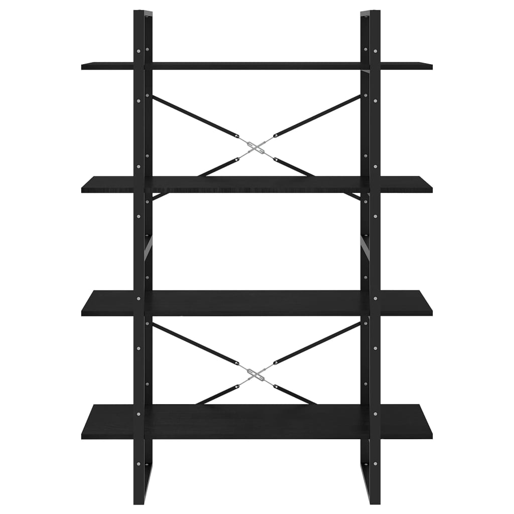 Book Cabinet | Black | Solid pine wood, metal | Large | Book Cabinet