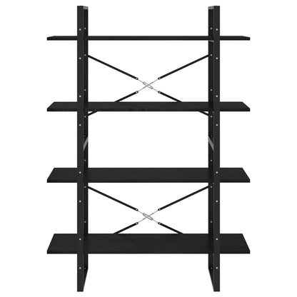 Book Cabinet | Black | Solid pine wood, metal | Large | Book Cabinet