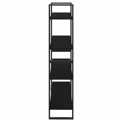 4-Tier Book Cabinet Black 100x30x140 cm Solid Wood Pine