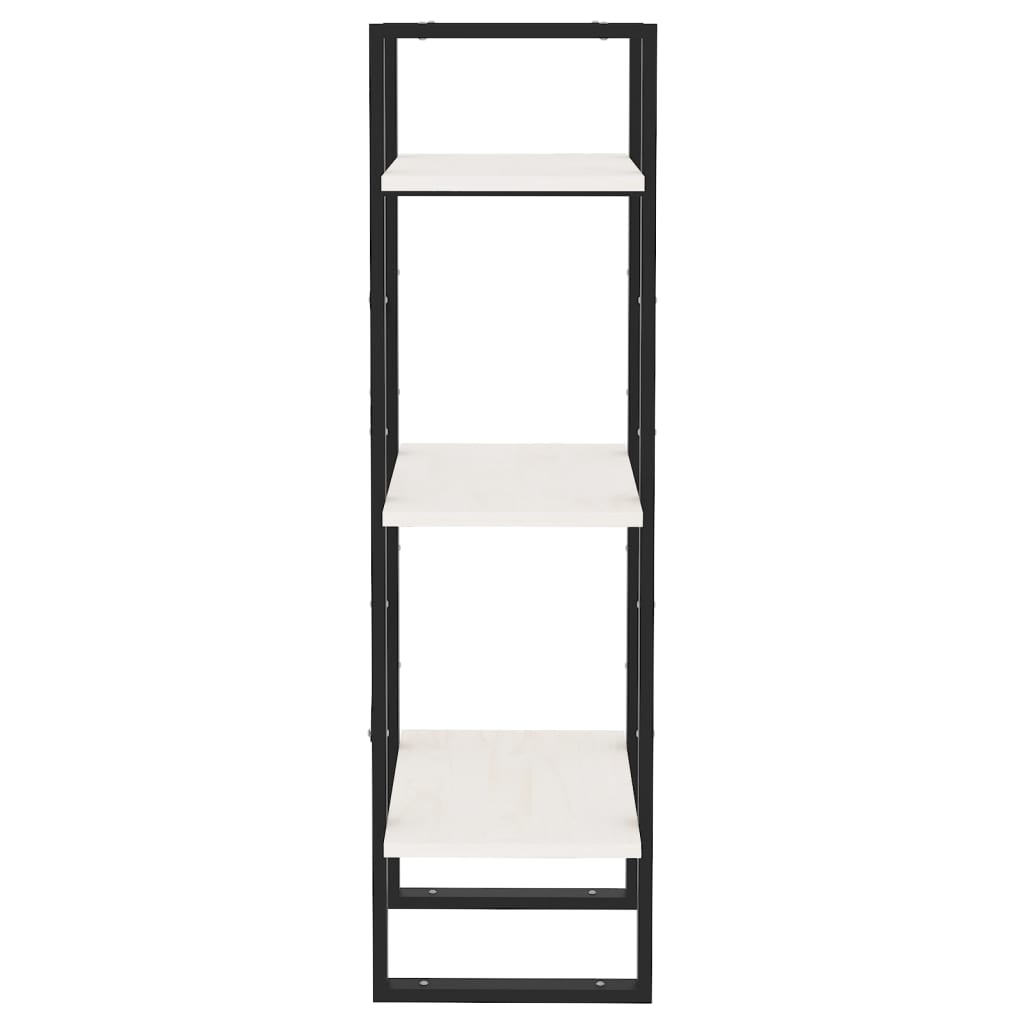 3-Tier Book Cabinet White 40x30x105 cm Solid Pinewood