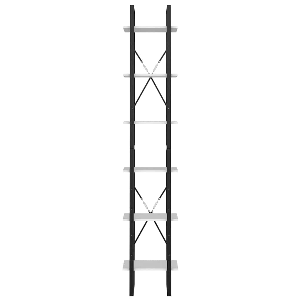 806497 vidaXL 6-Tier Book Cabinet White 40x30x210 cm Engineered Wood