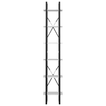 806497 vidaXL 6-Tier Book Cabinet White 40x30x210 cm Engineered Wood
