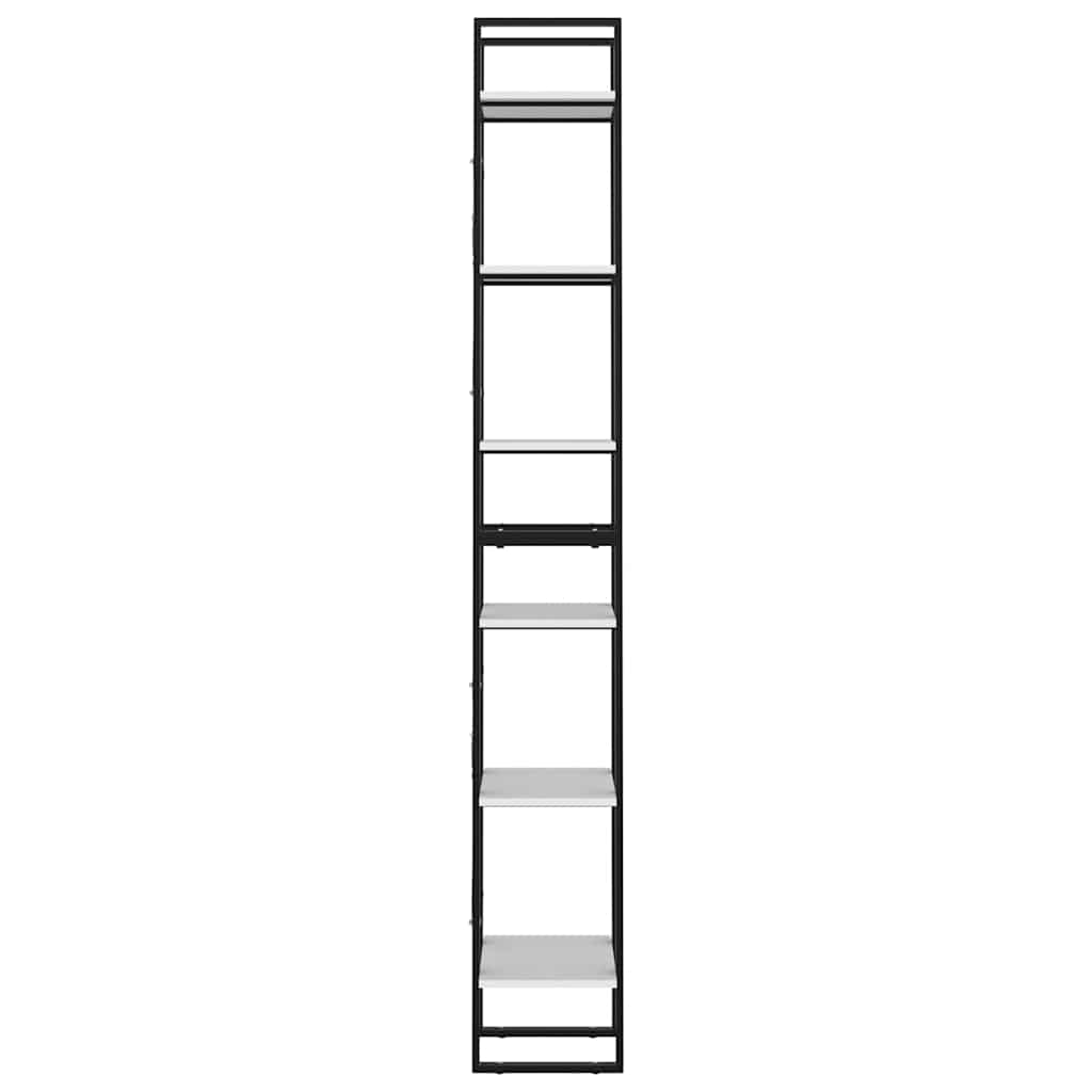 806497 vidaXL 6-Tier Book Cabinet White 40x30x210 cm Engineered Wood