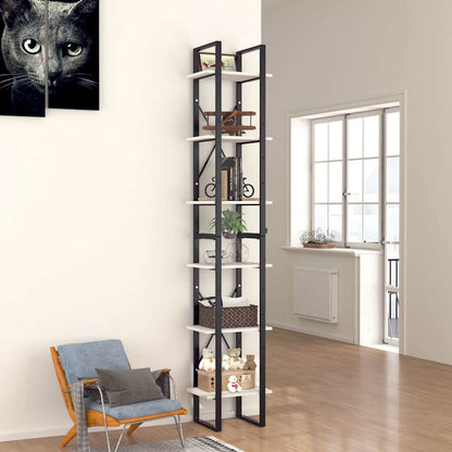 806497 vidaXL 6-Tier Book Cabinet White 40x30x210 cm Engineered Wood