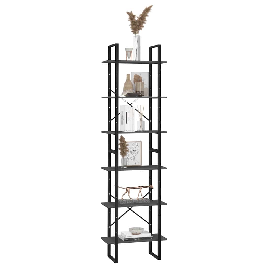Storage Shelf Grey 60x30x210 cm Engineered Wood