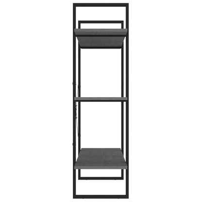 3-Tier Book Cabinet Grey 100x30x105 cm Solid Pine Wood