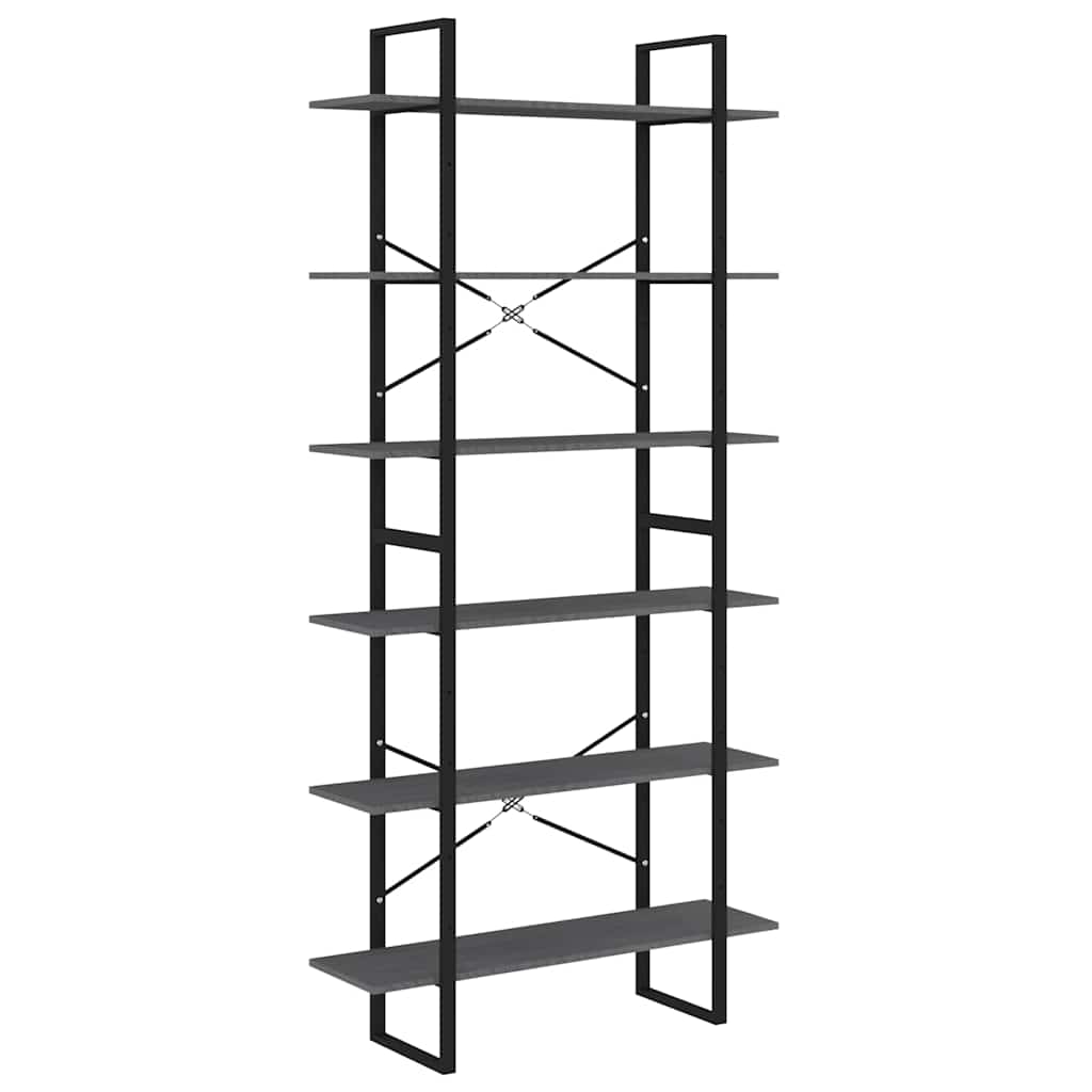 806564 vidaXL High Cabinet Grey 100x30x210 cm Solid Wood Pine