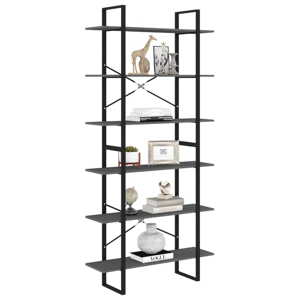 806564 vidaXL High Cabinet Grey 100x30x210 cm Solid Wood Pine