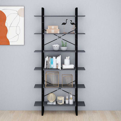 806564 vidaXL High Cabinet Grey 100x30x210 cm Solid Wood Pine