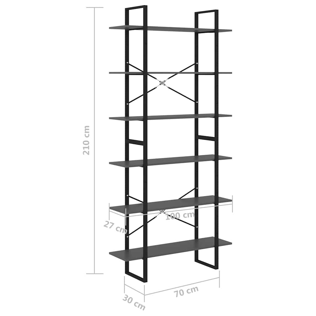 806564 vidaXL High Cabinet Grey 100x30x210 cm Solid Wood Pine