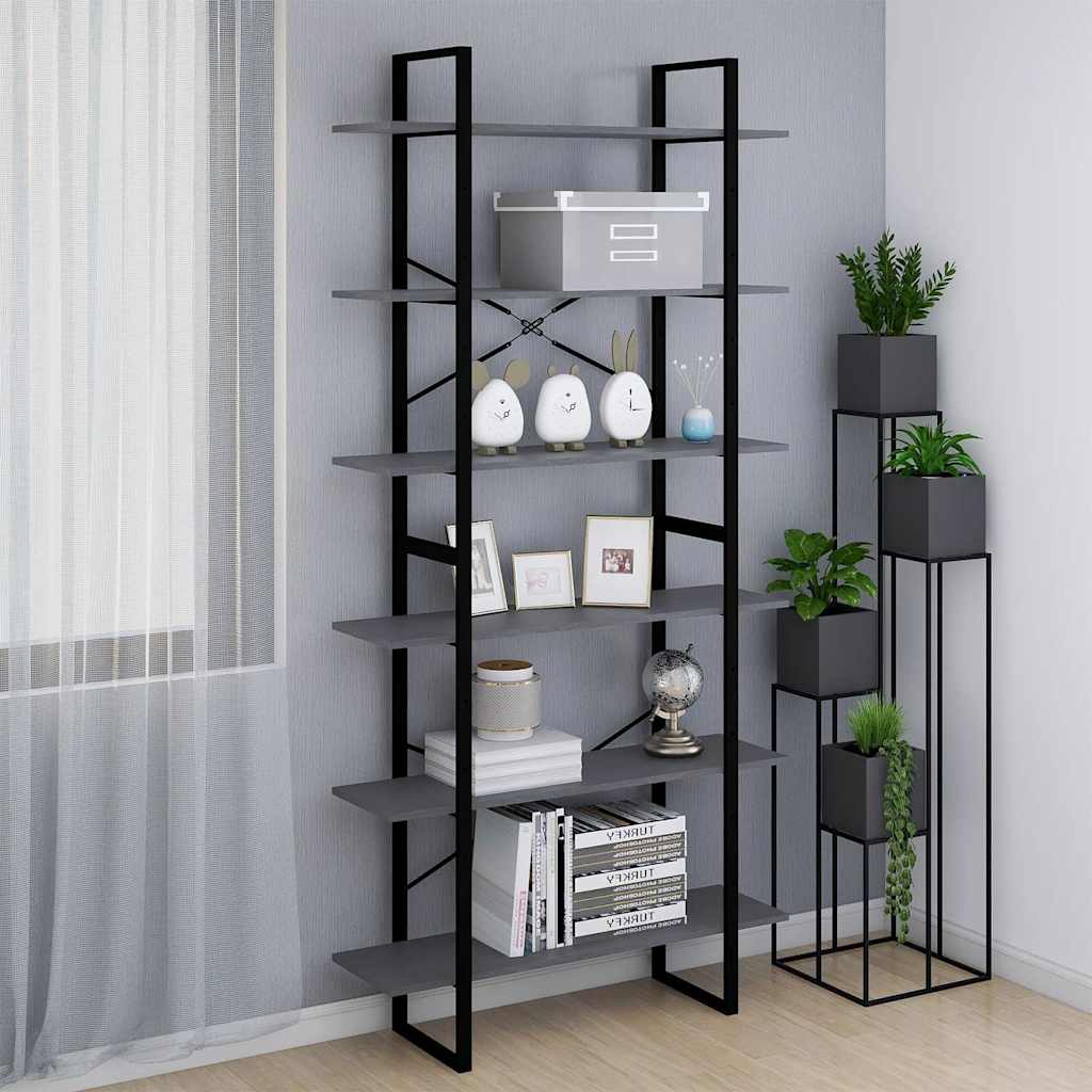 806564 vidaXL High Cabinet Grey 100x30x210 cm Solid Wood Pine