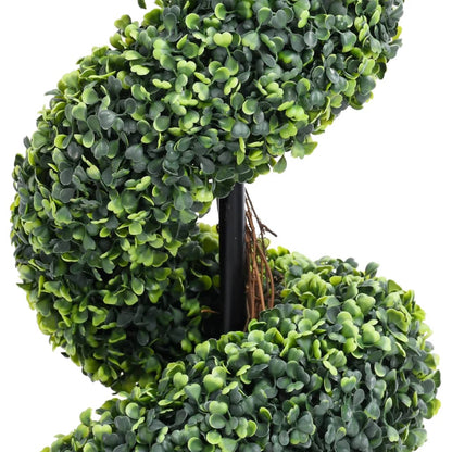 Artificial Boxwood Spiral Plant with Pot Green 117 cm showcasing its lush green foliage and unique spiral design, perfect for enhancing any home decor.