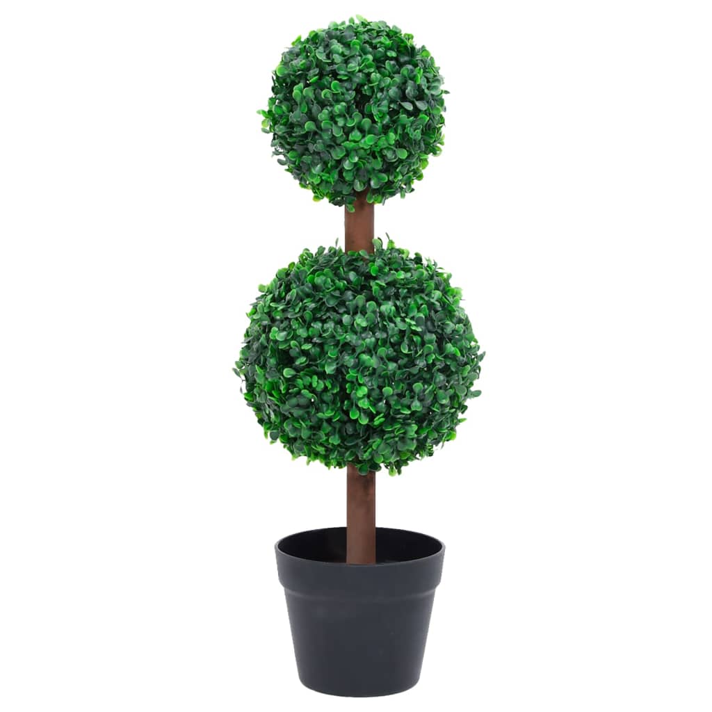 Artificial Boxwood Plant with Pot Ball Shaped Green 60 cm, perfect for adding a touch of greenery to any indoor or outdoor space.
