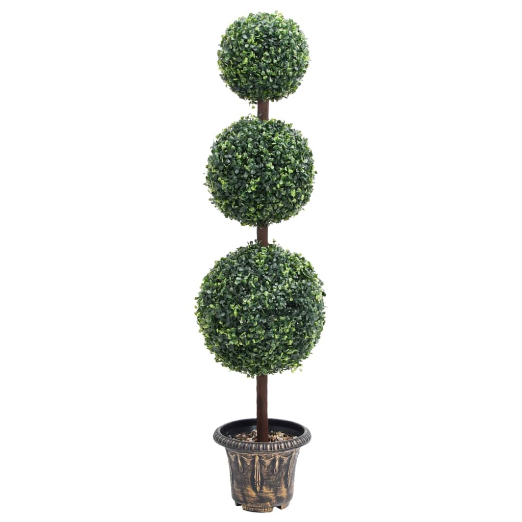 Artificial Boxwood Plant with Pot Ball Shaped Green 118 cm placed in a vibrant living room setting, perfect for adding a touch of greenery to your home decor.
