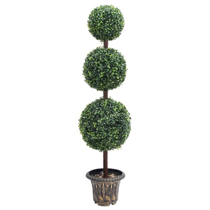 Artificial Boxwood Plant with Pot Ball Shaped Green 118 cm placed in a vibrant living room setting, perfect for adding a touch of greenery to your home decor.