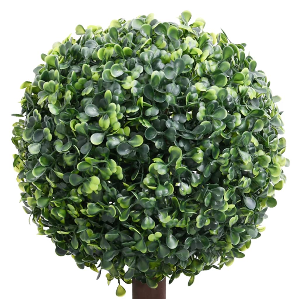Close-up view of the Artificial Boxwood Plant with Pot Ball Shaped Green 118 cm, showcasing its realistic leaves and sturdy pot, ideal for both indoor and outdoor use.