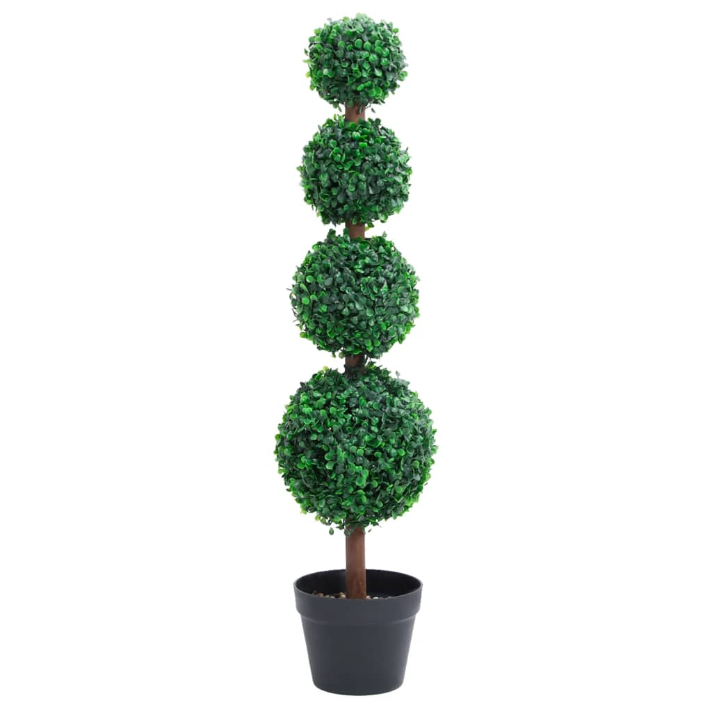 Artificial Boxwood Plant with Pot in a ball shape, measuring 90 cm, perfect for adding greenery to your indoor and outdoor space.