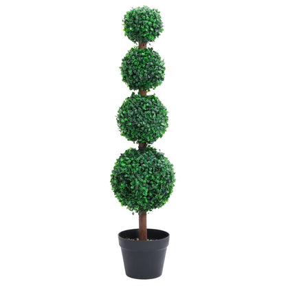 Artificial Boxwood Plant with Pot in a ball shape, measuring 90 cm, perfect for adding greenery to your indoor and outdoor space.