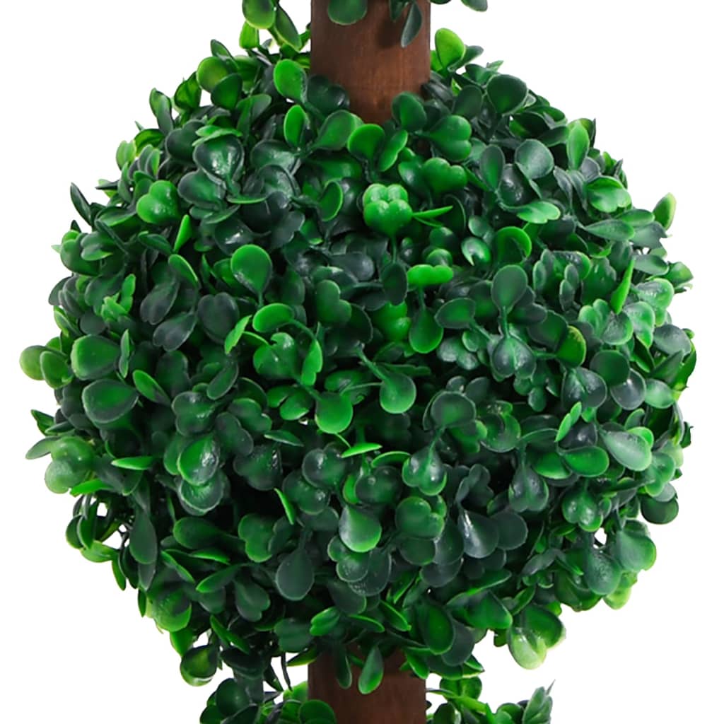 Close-up of the lush green foliage of the 90 cm Artificial Boxwood Plant with Pot, showcasing its realistic texture and vibrant colour.