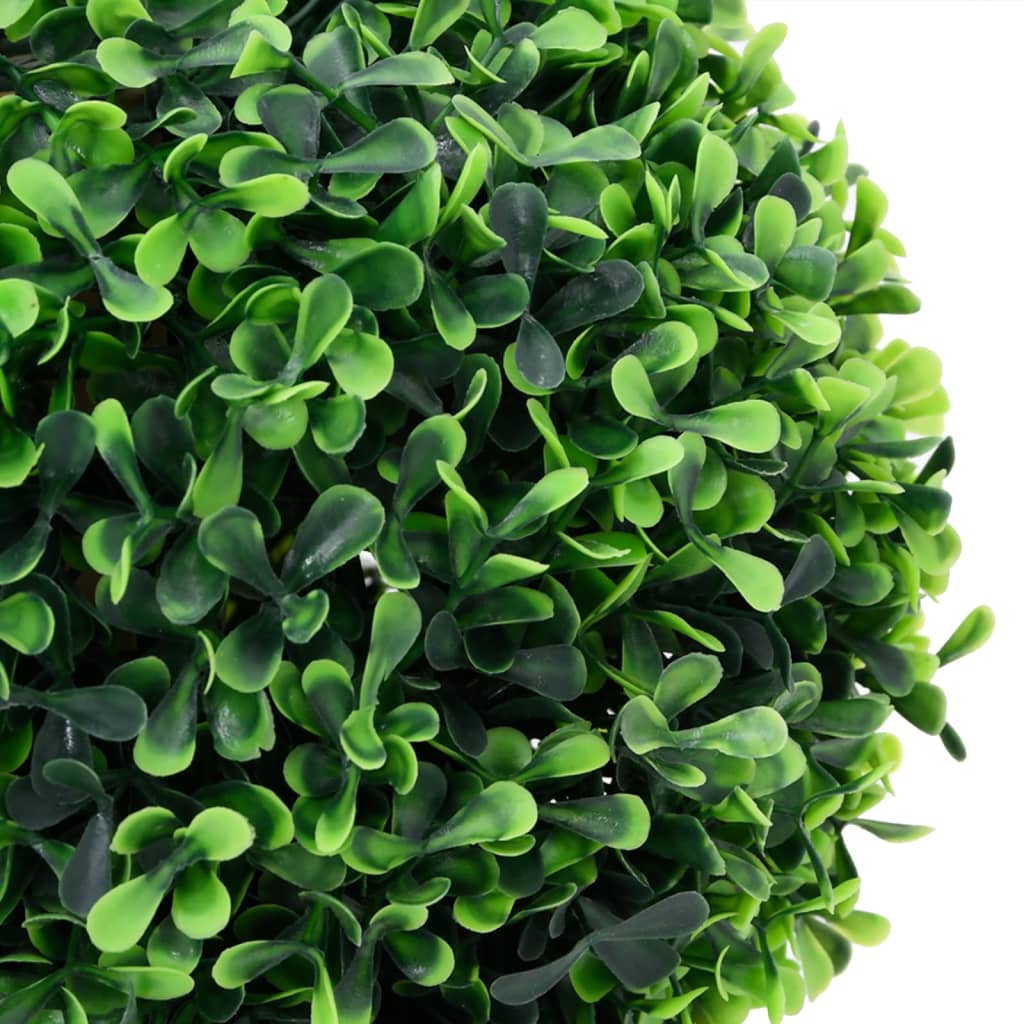 Artificial Boxwood Plants 2 pcs with Pots, Ball Shaped Green 32 cm - Lush green decor for indoor and outdoor spaces.