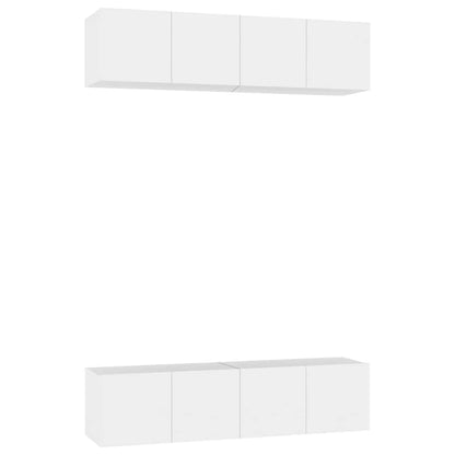 4 Piece TV Cabinet Set White 60x30x30 cm Engineered Wood