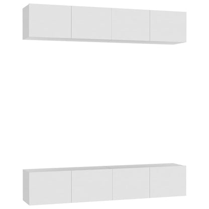 4 Piece TV Cabinet Set White 80x30x30 cm Engineered Wood