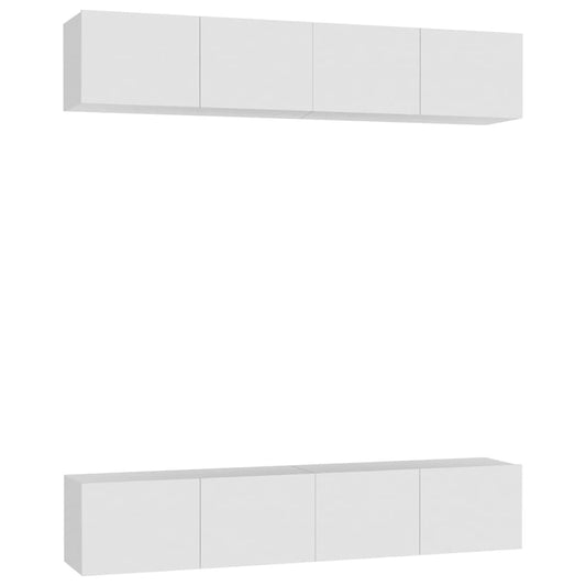 4 Piece TV Cabinet Set White 80x30x30 cm Engineered Wood